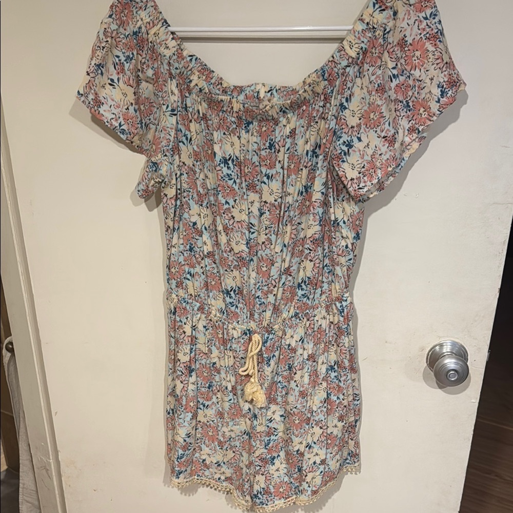 Floral Off-Shoulder Shorts Romper